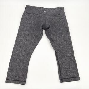 Lululemon Women’s Cropped Leggings Black Gray Herringbone Size 8